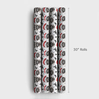 Santa Hat Raccoon Gift Wrap, Christmas Raccoon Wrapping Paper, Woodland Animal Holiday Wrapping Paper, Adorable Watercolor Xmas Wrapping Paper