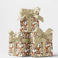 Botanical Dog Wrapping Paper, Italian Greyhound Wrapping Paper, Floral Pet Gift Wrapping Paper, Birthday Christmas Wrapping Paper Roll