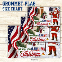 We Wish You Ameri Christmas Banner, Santa Claus American Flag House Flag, Double-Sided Holiday Yard Flag, Patriotic Garden Flag Decor