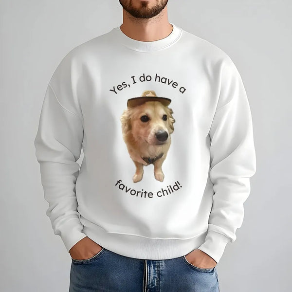 Humorous Golden Retriever Crewneck, Dog Favorite Child Sweatshirt, Humorous Pet Parent Pullover, Dog Mom Dad Dog Lover Christ