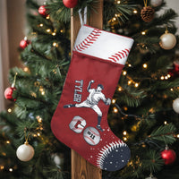 Custom Name and Number Stocking, Personalized Baseball Christmas Stocking, Sports Fan Christmas Stocking, Holiday Present for Baseball Players