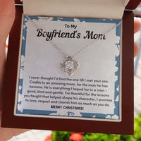 Future Mother in Law Pendant Necklace, Love Knot Necklace for Boyfriend's Mom, 14k White Gold Love Knot Necklace, Christmas Holiday Present