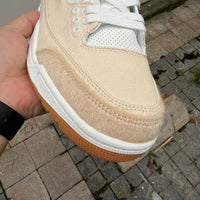 Low Top Sneakers, Beige White Colorway, Lace Up Design, Casual Gift for Sneaker Fans