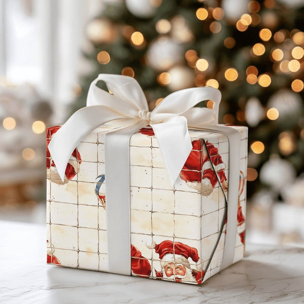 Sports Santa Net Gift Wrap, Spiking Santa Volleyball Wrapping Paper, Humorous Volleyball Player Christmas Present Wrap, Holid