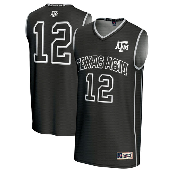 #12 Texas A&M Aggies Basketball Lightweight Fashion Jersey - Black