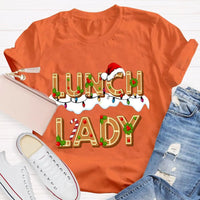 Festive School Cafeteria Holiday Shirt, Christmas Lunch Lady Gingerbread T-Shirt, Adorable Christmas Baker Graphic Tee, Xmas Present