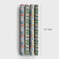 Red Tokyo Tower Holiday Gift Wrap, Tokyo Christmas Wrapping Paper, Watercolor Cityscape Gift Wrap Roll, Japan Travel Xmas Wrapping Paper