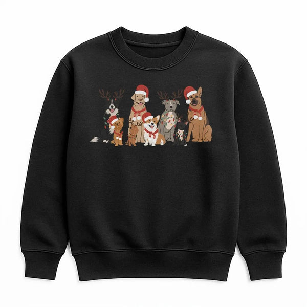 Festive Reindeer Dog Holiday Sweatshirt, Christmas Dog Sweatshirt, Adorable Pet Lover Xmas Sweatshirt, Winter Dog Mom Crewnec