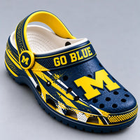 GO BLUE Attitude - MICH Block M Clogs in Navy and Maize