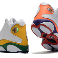 Sneakers, White Orange Colorway, Lace Up Design, Casual Gift for Sneaker Fans