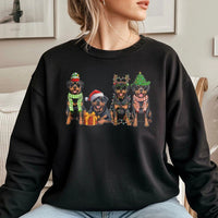 Adorable Festive Dogs Holiday Sweater, Rottweiler Christmas Sweatshirt, Dog Lover Crewneck, Winter Pup Pullover, Xmas Animal Lover Present