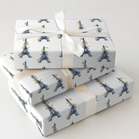 Paris Watercolor Gift Wrap, Eiffel Tower Christmas Wrapping Paper, France Holiday Travel Wrapping Paper, Parisian Decor Gift Wrap Roll