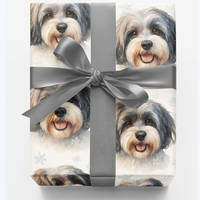 Watercolor Snowflake Dog Gift Wrap, Havanese Christmas Wrapping Paper, Adorable Havanese Holiday Wrapping Paper, Winter Pet Paper Roll