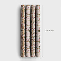 Feliz Navidad Champagne Gift Wrap, Christmas Bar Cart Wrapping Paper, Pink Holiday Cocktail Wrapping Paper, Festive Party Gift Wrap