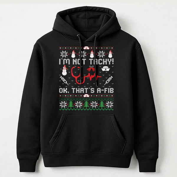 Humorous Medical Pun Christmas Hoodie, Nurse Christmas Hoodie, Ugly Sweater Nurse Holiday Hoodie, RN Healthcare Graphic Sweat