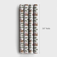 Equestrian Santa Hat Pine Tree Gift Wrap, Horse Christmas Wrapping Paper, Watercolor Horse Wrapping Paper, Country Holiday Horse Gift Wrap