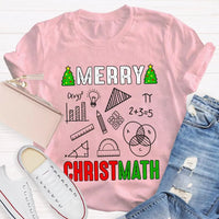 Math Holiday Equation Graphic Tee, Merry Christmath Humorous Math Teacher Shirt, STEM Educator Christmas T-Shirt, Math Lover Xmas Present
