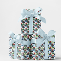 Golf Christmas Gift Wrap, Santa Driving Golf Cart Wrapping Paper, Humorous Golfer Santa Wrapping Paper, Holiday Golf Lover Gift Wrap Roll