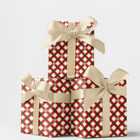 Snowflake Pattern Holiday Gift Wrap, Christmas Plaid Wrapping Paper, Tartan Plaid Xmas Wrapping Paper, Festive Winter Holiday Packaging Roll