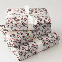 Santa Hat Farm Animal Gift Wrap, Christmas Goat Wrapping Paper, Humorous Holiday Goat Present Paper, Adorable Winter Animal Gift Wrapping Paper