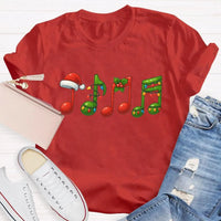 Festive Music Notes Holiday Shirt, Christmas Musical Symbols T-Shirt, Xmas Musician Graphic Tee, Music Lover Apparel, Holiday Present