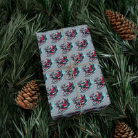 Glitch Art Christmas Gift Wrap, Gothic Santa Wrapping Paper, Dark Aesthetic Holiday Wrapping Paper, Alternative Creepy Xmas Present Paper