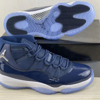 Sneakers, Midnight Blue Colorway, Patent Leather Footwear, Lace Up Design, Casual Gift for Sneaker Fans