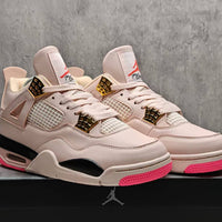 Mid Top Sneakers, Beige Pink Colorway, Lace Up Design, Casual Gift for Sneaker Fans