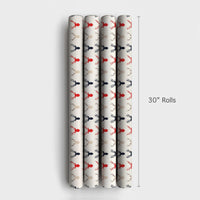 Modern Rustic Deer Gift Wrap, Reindeer Silhouette Christmas Wrapping Paper, Festive Winter Wrapping Paper, Holiday Season Present Wrap