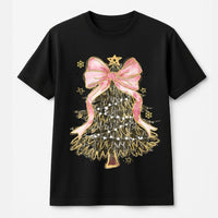 Coquette Pink Bow Aesthetic Graphic Tee, Camo Christmas Tree T-Shirt, Camo Tree Holiday Shirt, Adorable Camo Xmas Tee, Holiday Present for Her