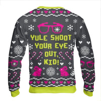 Humorous Christmas Movie Sweatshirt, Yule Shoot Your Eye Out Sweatshirt, Retro Holiday Quote Sweater, Xmas Movie Fan Crewneck Sweatshirt