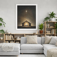Star of Bethlehem Canvas Wall Art, Nativity Scene Canvas Print, Christian Christmas Canvas Decor, Holy Family Wall Art, Religious Present