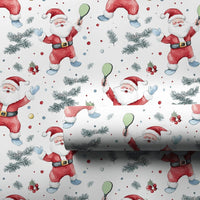 Sporty Christmas Gift Wrap, Santa Pickleball Wrapping Paper, Watercolor Santa Claus Holiday Wrapping Paper, Pickleball Player Gift Wrap
