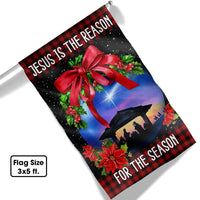 Nativity Scene Christian Christmas Yard Flag, Jesus Is the Reason for the Season Garden Flag, Holy Family Double Sided Religious Garden Flag