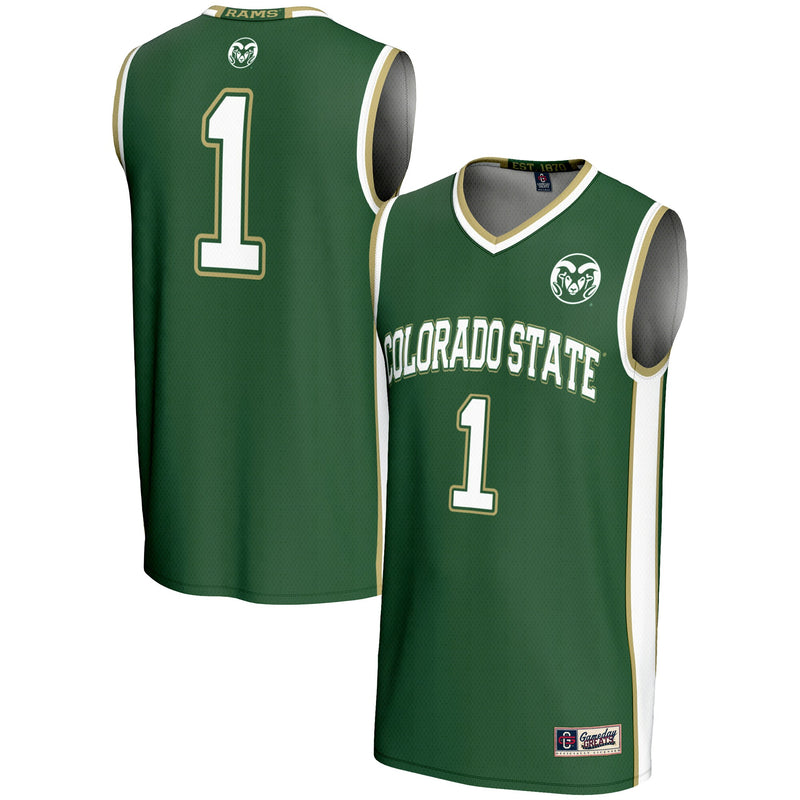 #1 Colorado State Rams Lightweight Basketball Jersey - Green