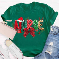 Festive Holiday Nurse Shirt, Christmas School Nurse T-Shirt, Adorable Winter Medical Graphic Tee, School Nursing Staff Appreciation Tee Present