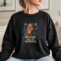 Humorous TV Holiday Christmas Crewneck, Oh Come All Ye Faithful Sweatshirt, Pop Culture Xmas Pullover, Festive Winter Holiday Jumper