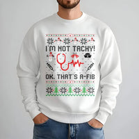 Humorous Medical Heart Rhythm Sweater, Nurse Ugly Christmas Sweatshirt, RN Holiday Graphic Crewneck, Nurse Practitioner Xmas Pullover