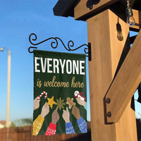 Inclusive Holiday Yard Flag, Everyone Is Welcome Christmas Garden Flag, Diversity Welcome Garden Flag, Winter Lawn Flag, Kindness Yard Present