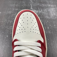 Low Top Sneakers, White Red Gold Colorway, Lace Up Design, Casual Gift for Sneaker Fans