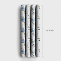 Snowy Cabin Wrapping Paper, Watercolor Moose Gift Wrap, Winter Wildlife Gift Wrapping Paper, Rustic Holiday Present Wrap, Christmas Paper