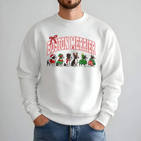 Boston Terrier Christmas Crewneck, Boston Merrier Sweatshirt, Humorous Dog Holiday Sweater, Boston Terrier Pullover, Dog Lover Xmas Present