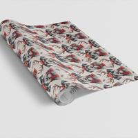 Festive Reindeer Antlers Dog Gift Wrap, Schnauzer Christmas Wrapping Paper, Holiday Pet Lover Wrapping Paper, Xmas Present Paper Roll