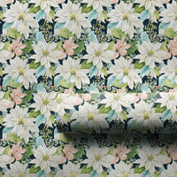 Floral Christmas Gift Wrap, Watercolor Poinsettia Wrapping Paper, Botanical Holiday Wrapping Paper, Elegant Winter Present Gift Wrap