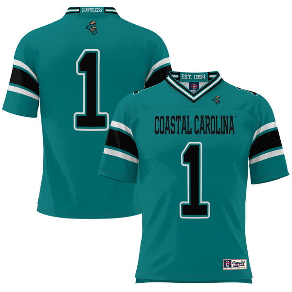 #1 Coastal Carolina Chanticleers Endzone Football Jersey - Teal