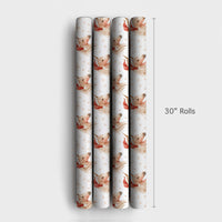 Watercolor Santa Hat Gift Wrap, Christmas Unicorn Wrapping Paper, Magical Fantasy Holiday Present Paper, Kids Xmas Wrapping Roll