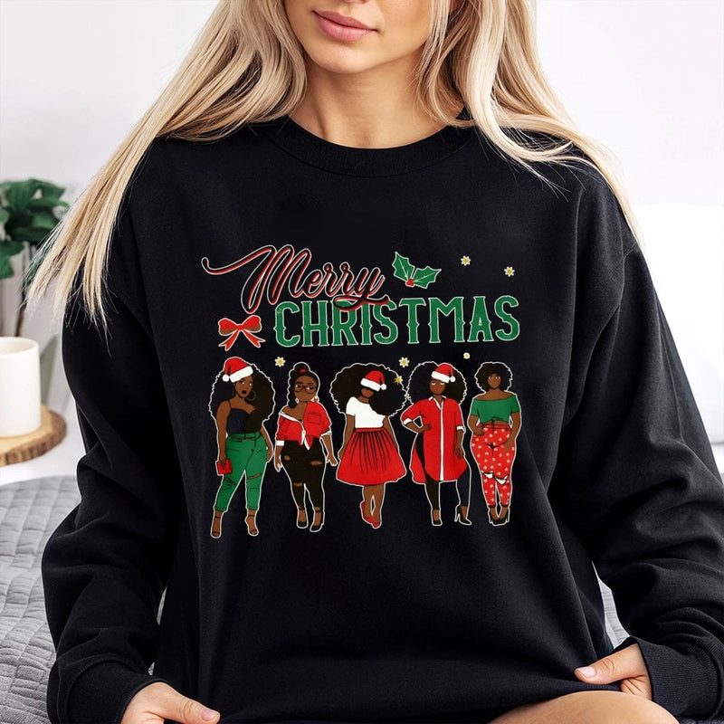 African American Holiday Sweatshirt, Black Girl Magic Christmas Sweatshirt, Melanin Queen Winter Sweatshirt, Comfy Sisterhood Crewneck
