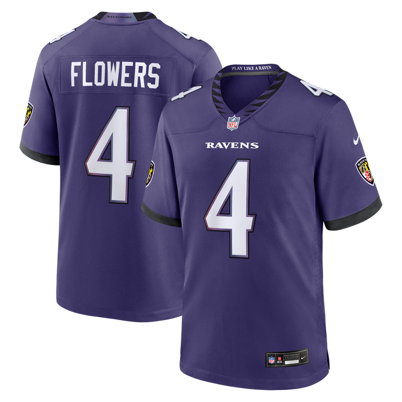 Baltimore Ravens Zay Flowers Purple Team Game Jersey