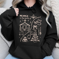 Rejoice in the Birth Christmas Hoodie, Brown Skinned Undocumented Immigrant Hoodie, Social Justice Holiday Sweatshirt, Xmas Graphic Hoodie
