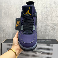 Mid Top Sneakers, Purple Gold Colorway, Lace Up Design, Casual Gift for Sneaker Fans